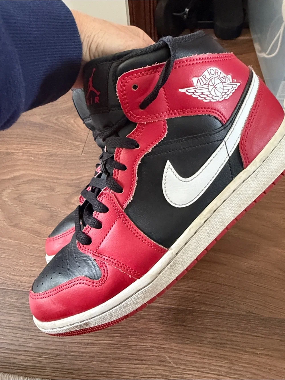 Nike Red and Black High-Top Basketball Sneakers